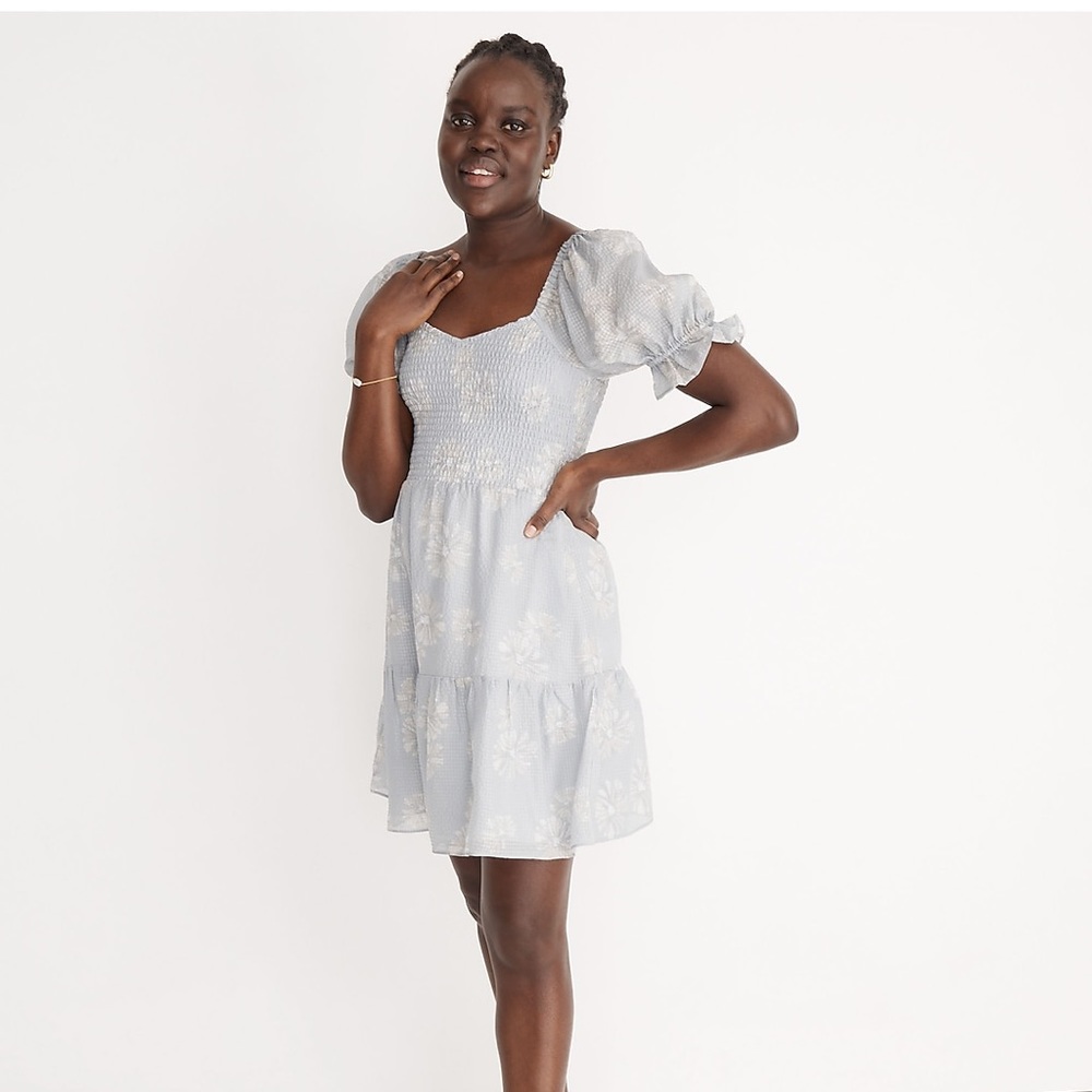 Madewell Silk Lucie Smocked Mini Dress in Moody Blooms NWT